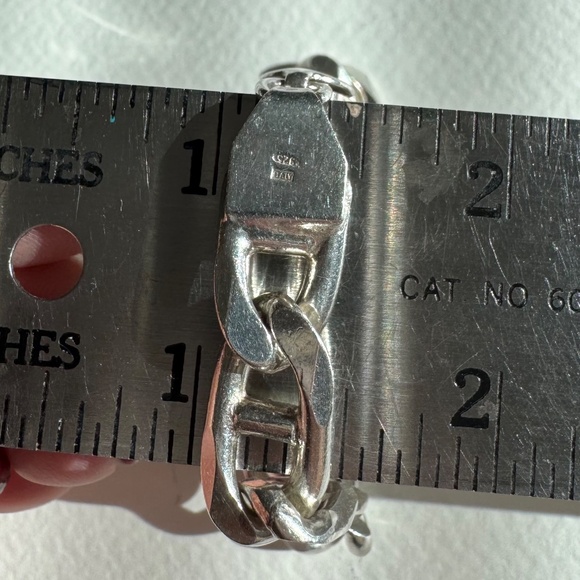 Vintage Heavy Sterling Silver Mariner Link Bracelet 925 Italy - Picture 2 of 5